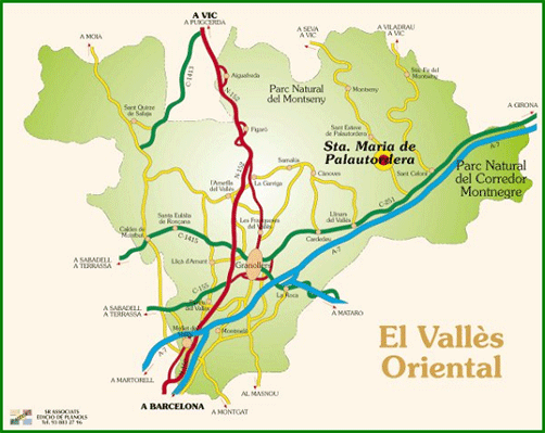 Map of Vallés Oriental